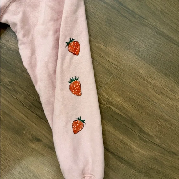 Hollister Light Pink Hoodie with Coffee and Croissant Design - Picture 3 of 3